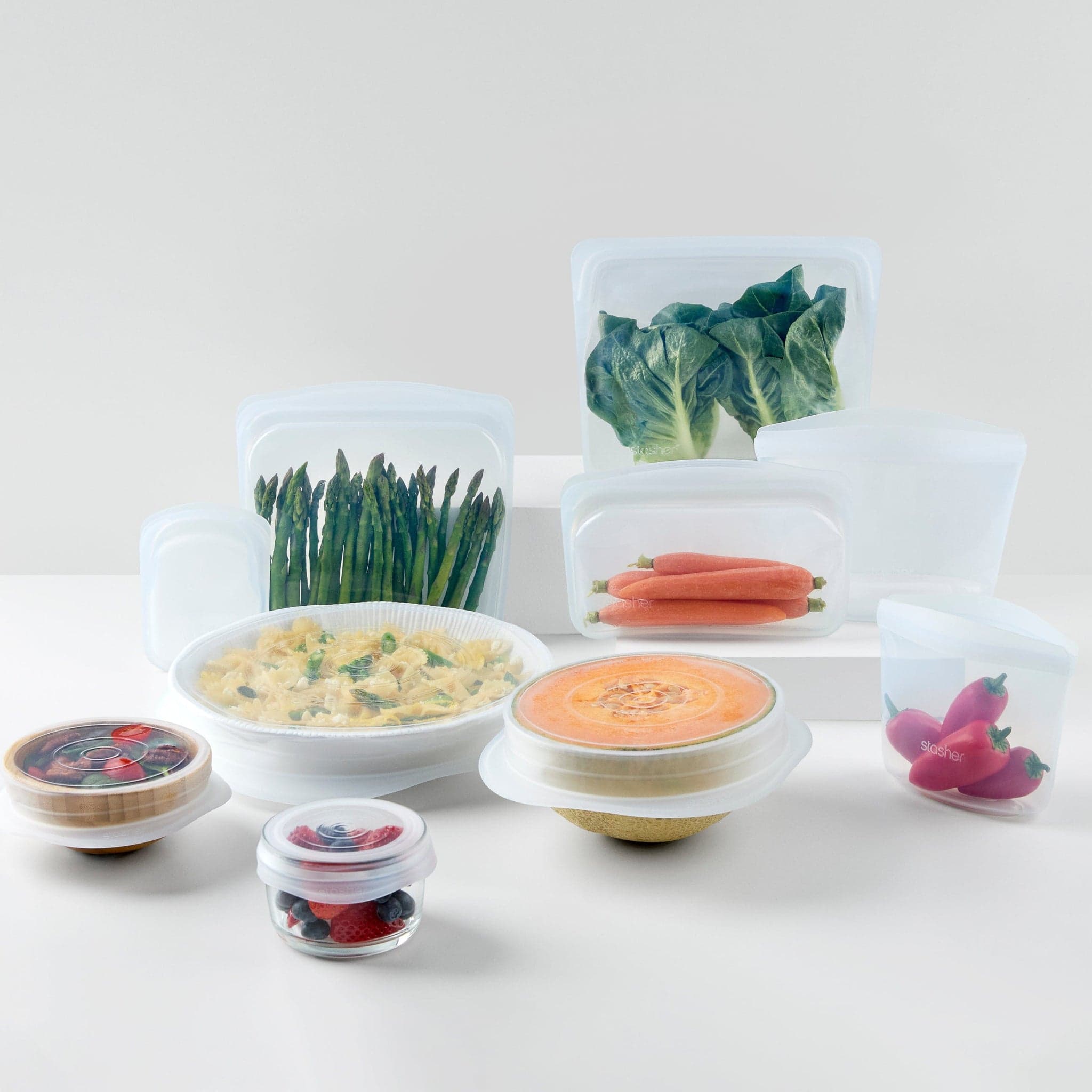 Snugger Starter Kit 10-Pack — reusable silicone bags and stretch lids